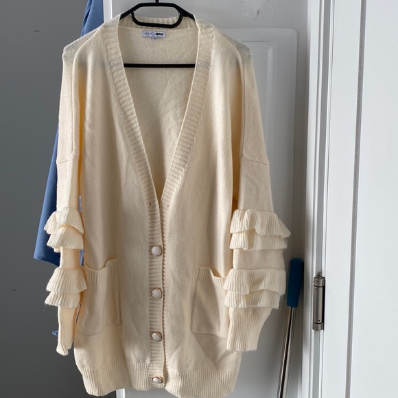 Cream coloured oversized cardigan - Picture 1 of 4